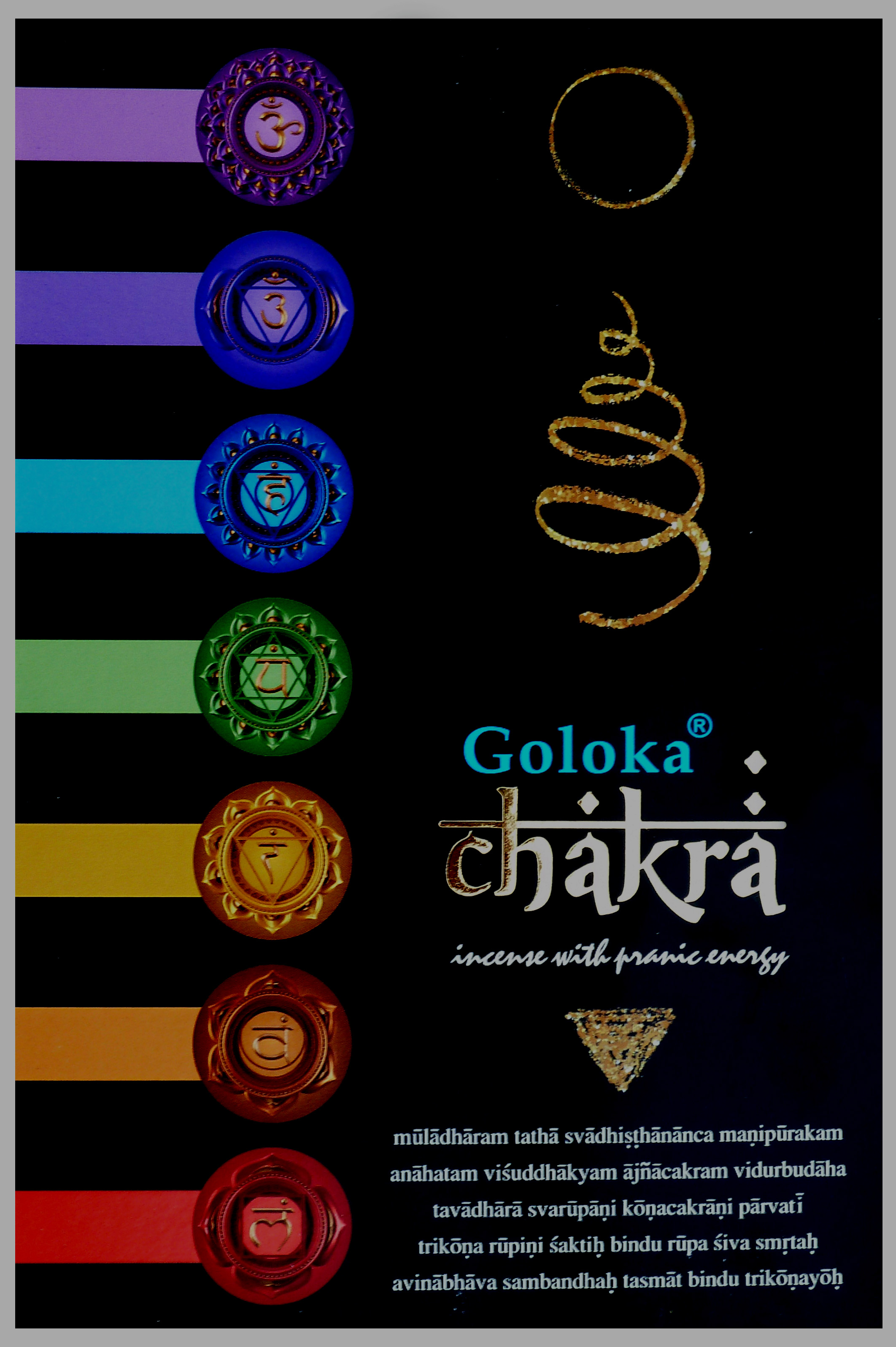 Incenso Goloka black series Chakra 15g