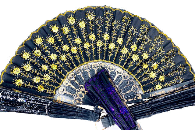 Fiori in legno con ventagli mix color oro 38cm