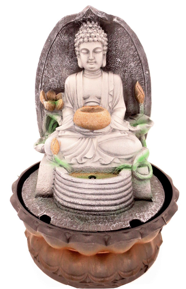Fontana led Buddha meditazione 27cm