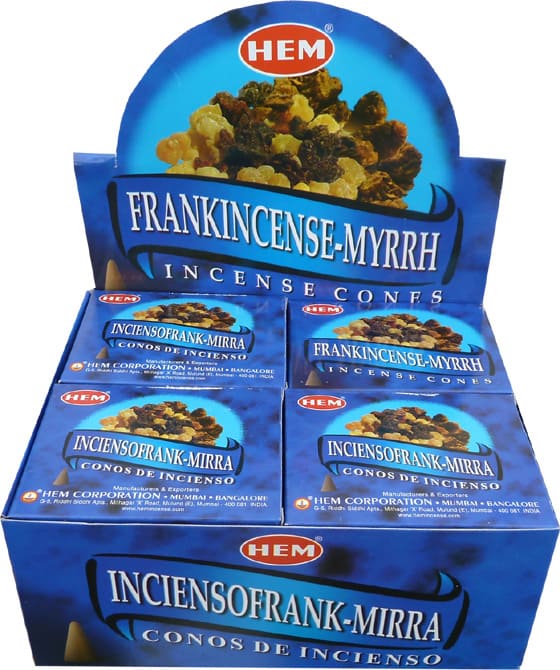 Incenso Hem Frankincense Myrrh in coni