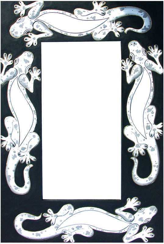 Specchio Gecko in bianco e nero