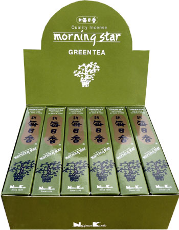 Incenso giapponese morning star da tè verde con 50 bastoncini
