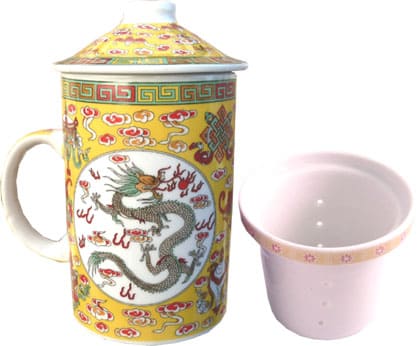 Mug tazza gialla con drago