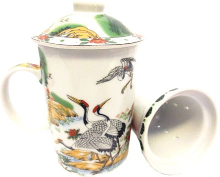 Teiera mug, porcellana con pellicani