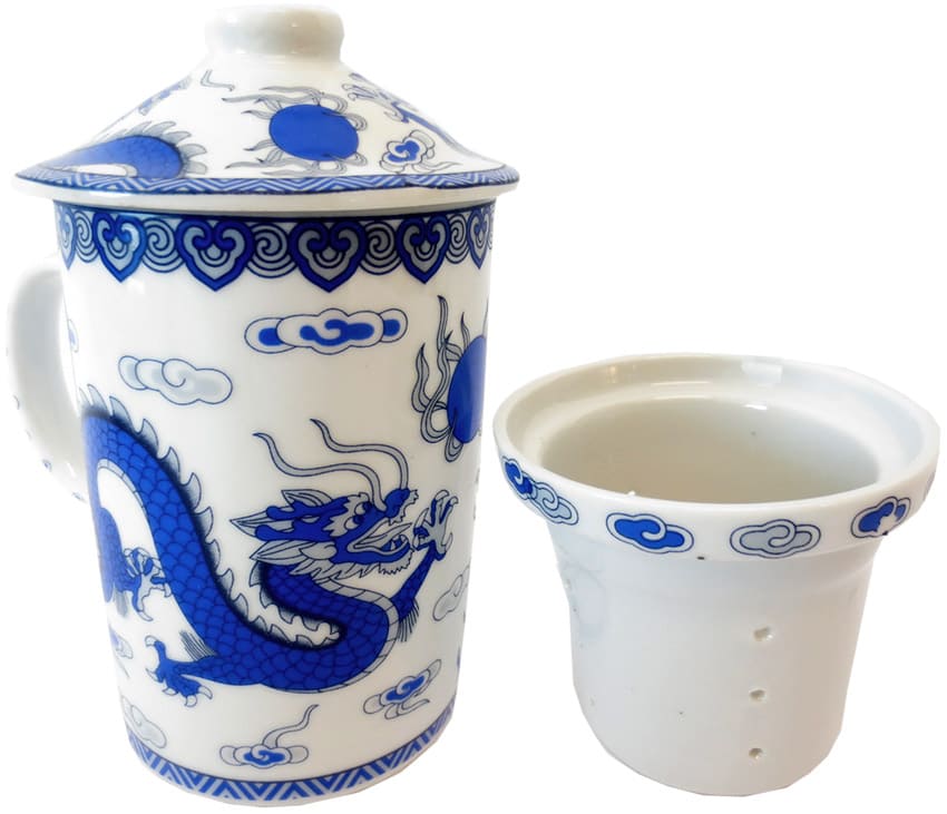 Mug teiera Bianco Drago Blu