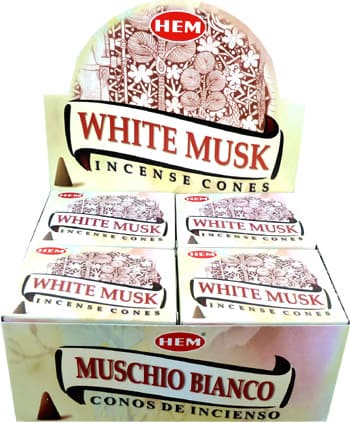 Incenso Hem White Musk in coni