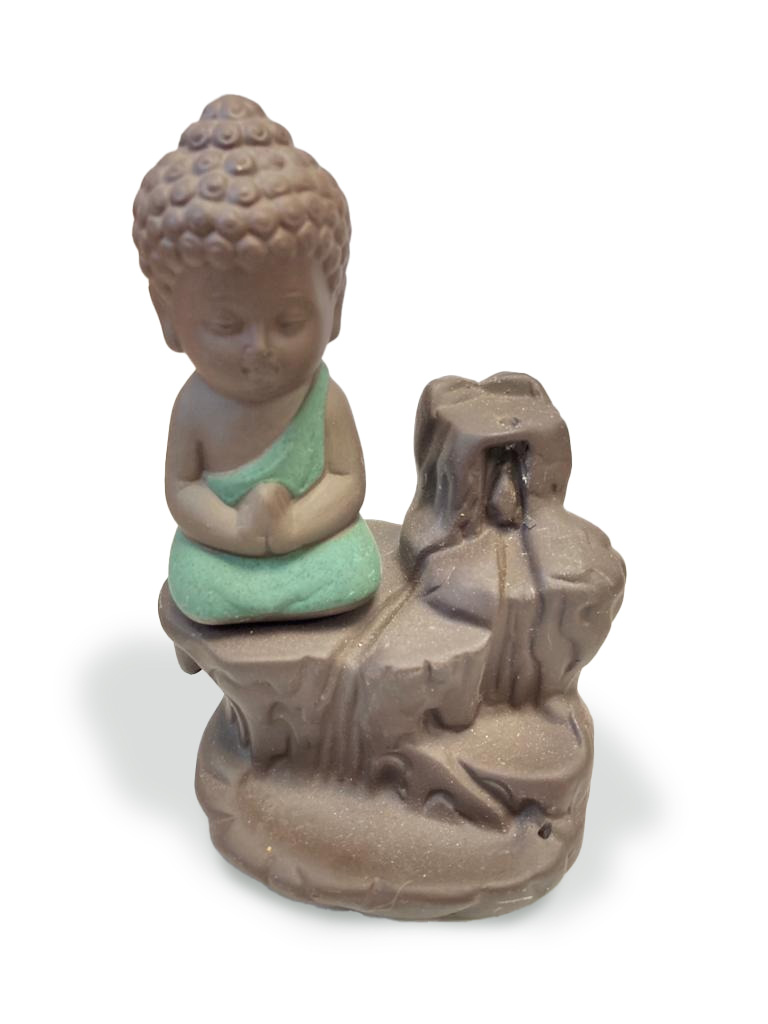 Porta incenso backflow ceramica Buddha 11cm