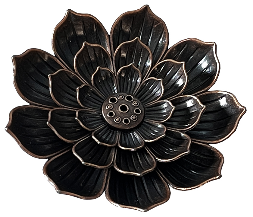 Porta incenso in metallo Lotus 8,5cm