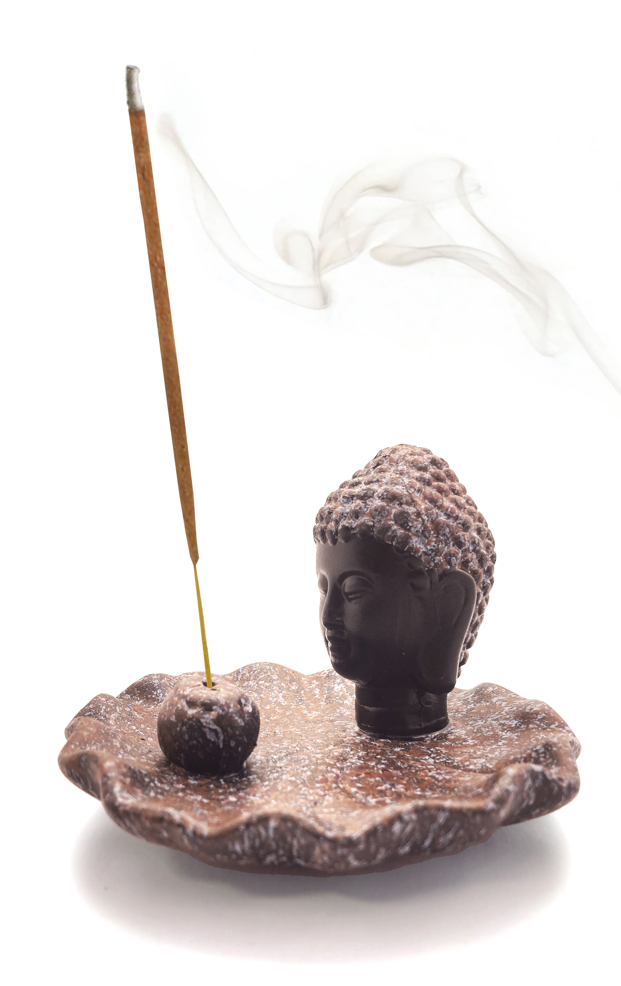 Testa di Buddha invecchiato titolare di incenso