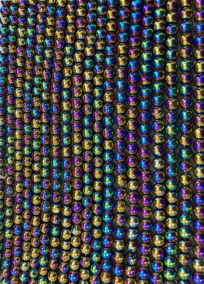Perle di ematite Rainbow A da 6mm su filo da 40 cm