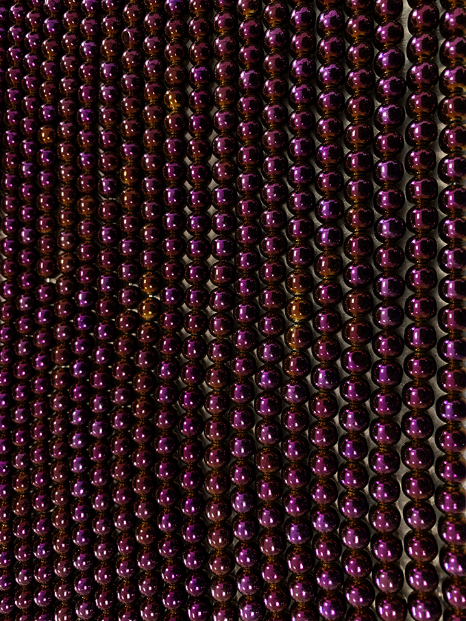 Perle di ematite Viola dorato A da 6mm su filo da 40 cm