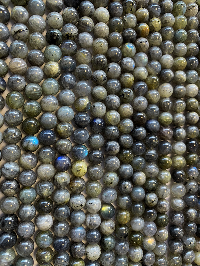 Perline di labradorite da 10mm su filo da 40 cm