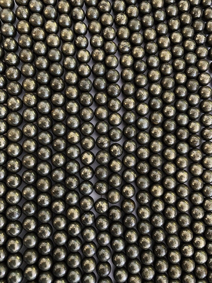 Perline di Pyrite A da 8mm su filo da 40cm