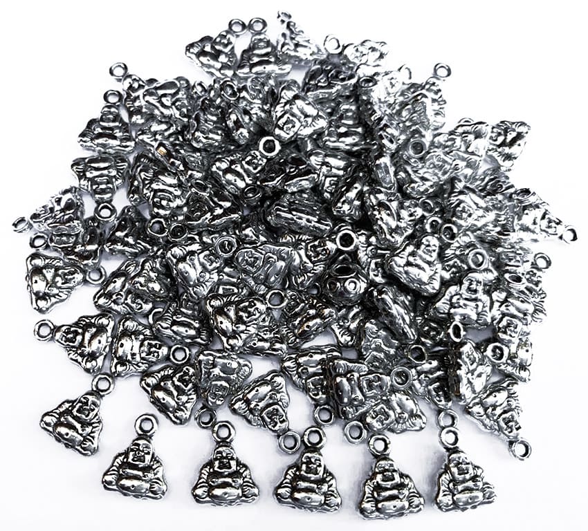 Perline charm’s in metallo Happy Buddha 12mm x100