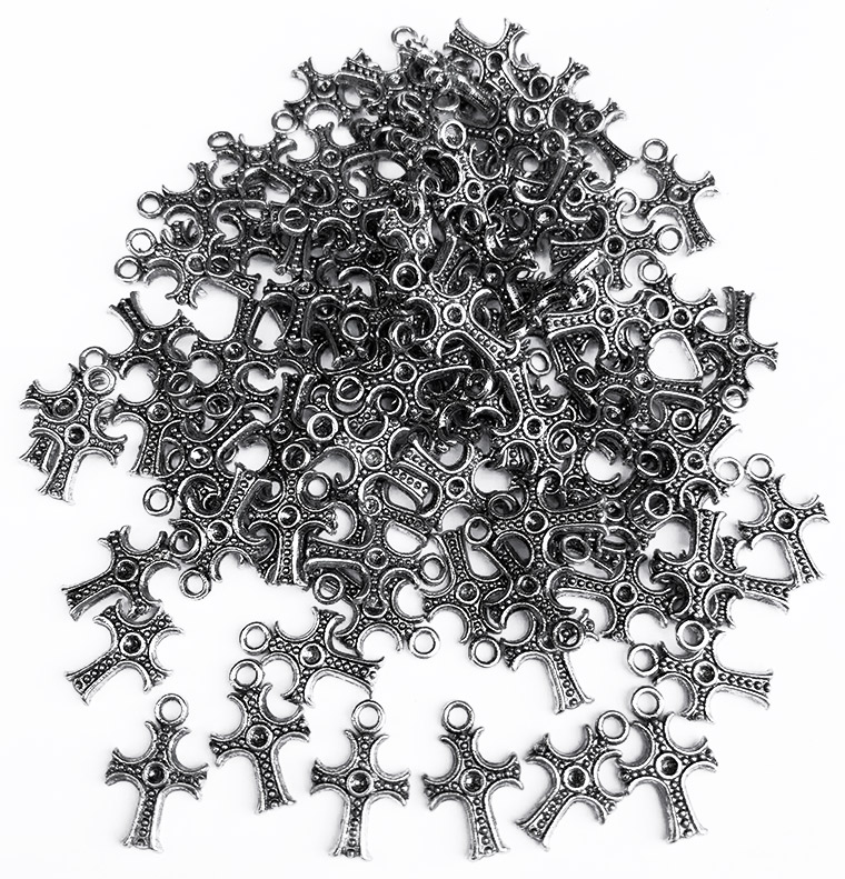 Perline charm’s in metallo Croce 15mm x100