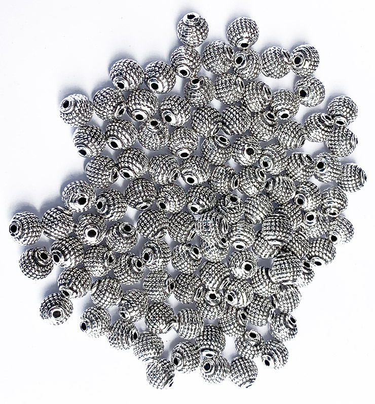 Distanziatore in metallo argento tribale rotondo 8mm x100