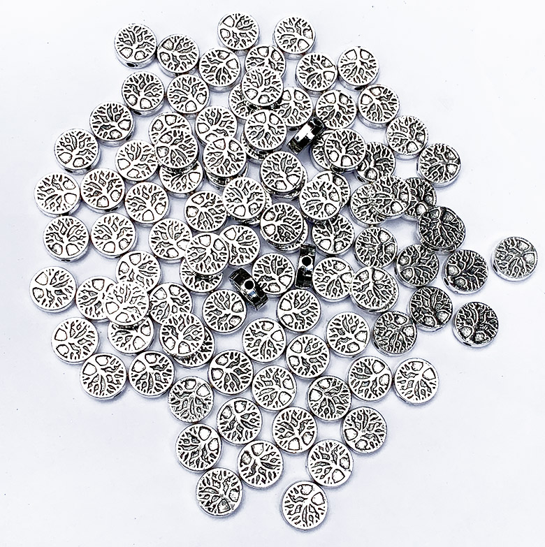 Perline charm’s in metallo Albero della Vita rotondo 9mm x100