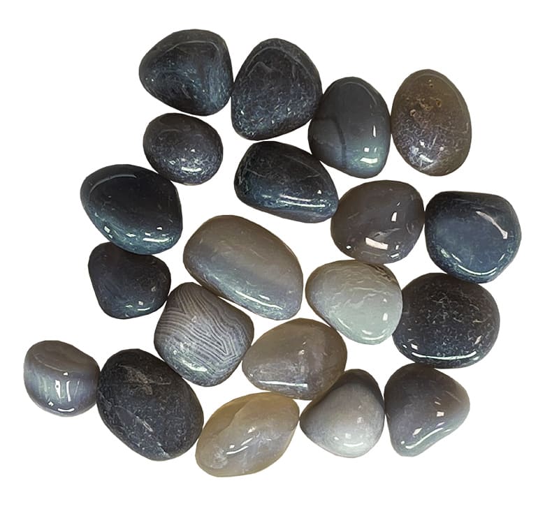 Pietre barilate a agata grigia B 2-3cm 250g