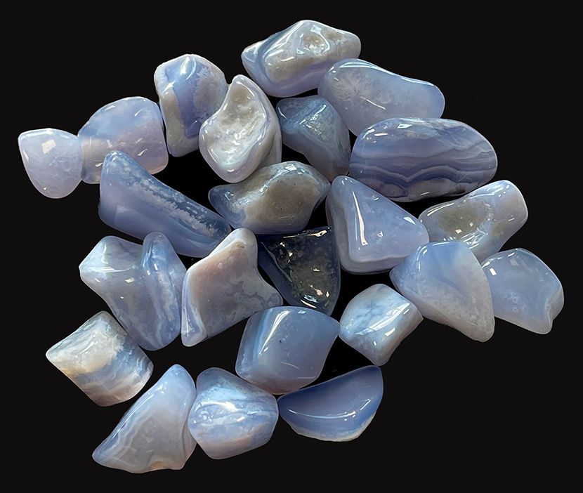 Pietre barilate Calcedonio blu Malawi AB da 250g