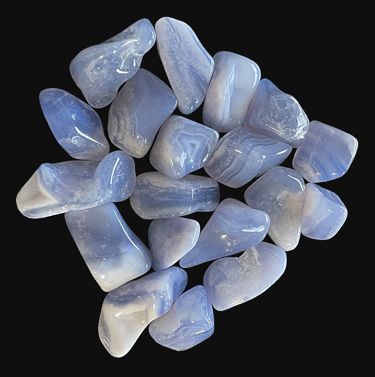 Pietre barilate Calcedonio blu Malawi A da 250g