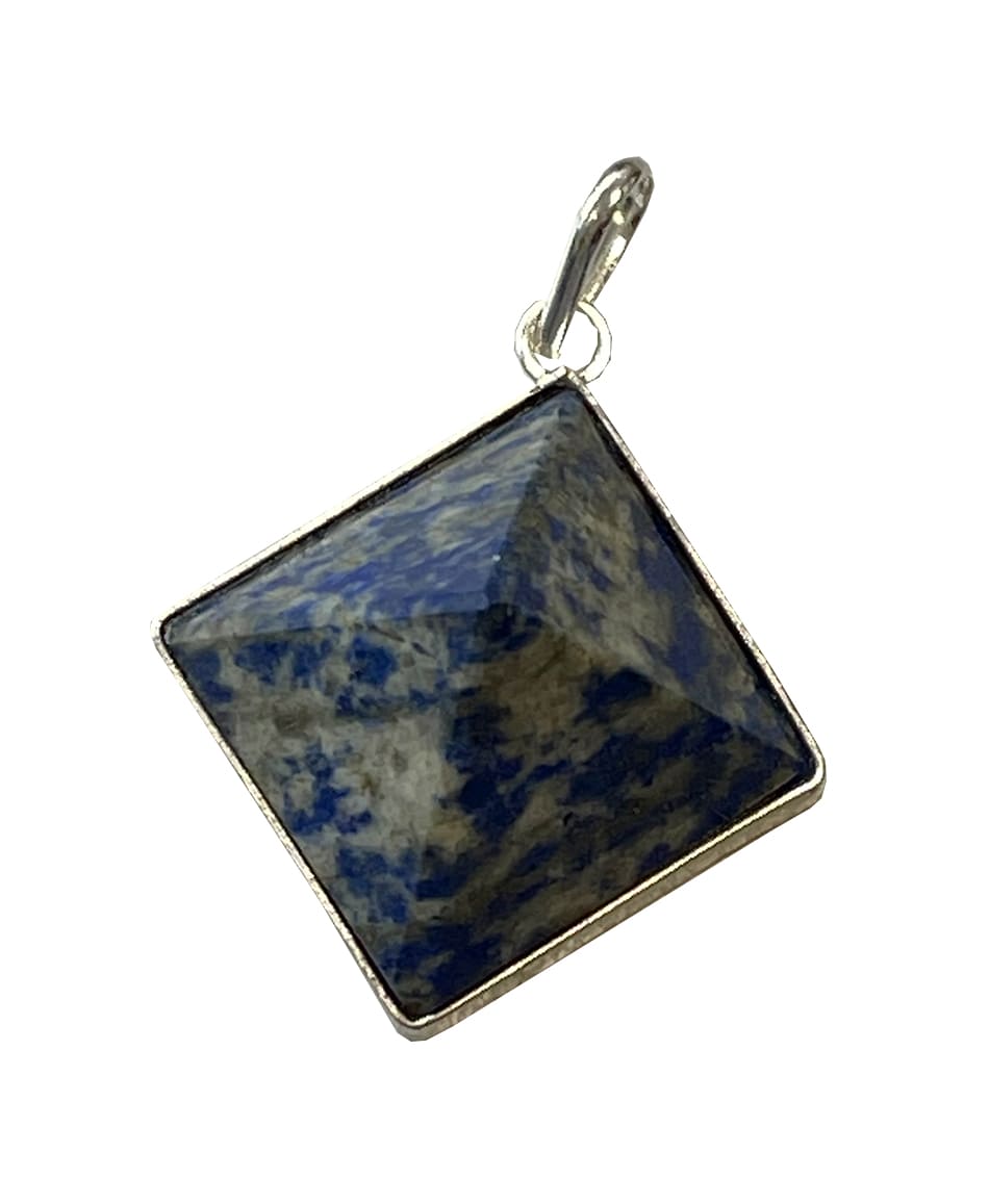 Ciondolo Piramide  in metallo & pietra Lapis Lazuli 3cm