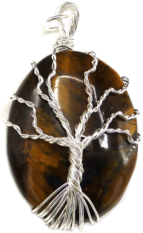 Silver Tree Tiger Eye Ciondolo della vita