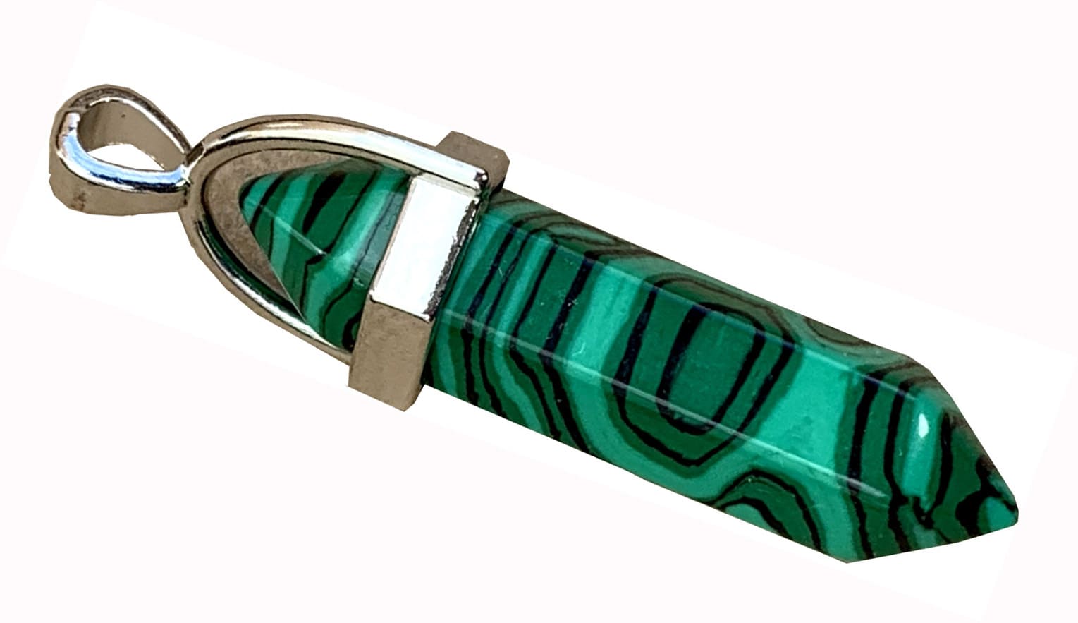 Ciondolo conico Malachite & Metal