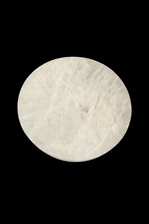 Supporto circolare in selenite da 12 cm