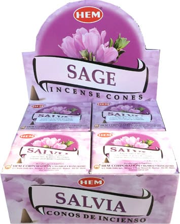 Coni di salvia con bordo incenso