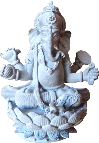 Loto di pietra Ganesh 11,5 cm