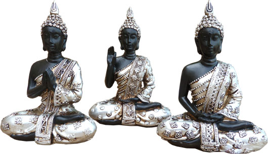Set de 3 boudhhas thai 12cm