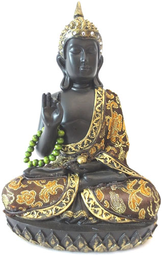 Thai Buddha nero e oro con collana 22cm