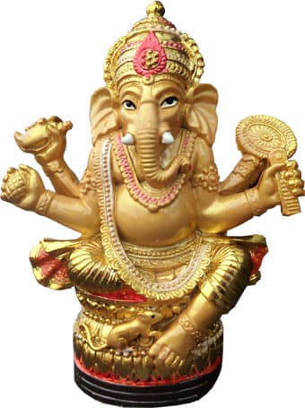 Statua in resina ganesh dorata 13cm