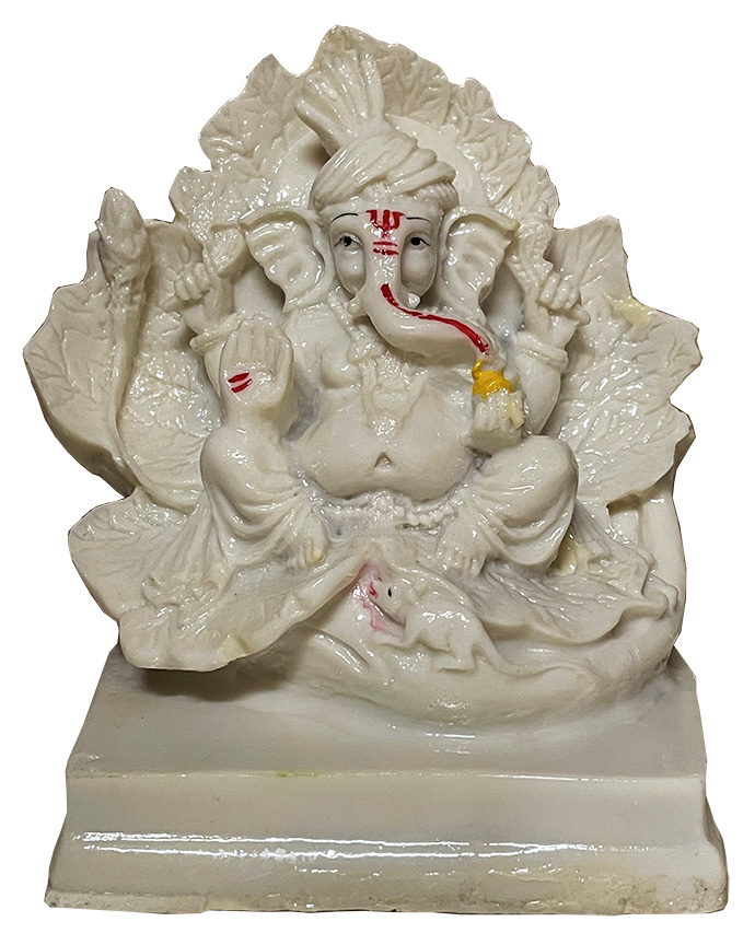 Ganesha resina Bianco 13cm