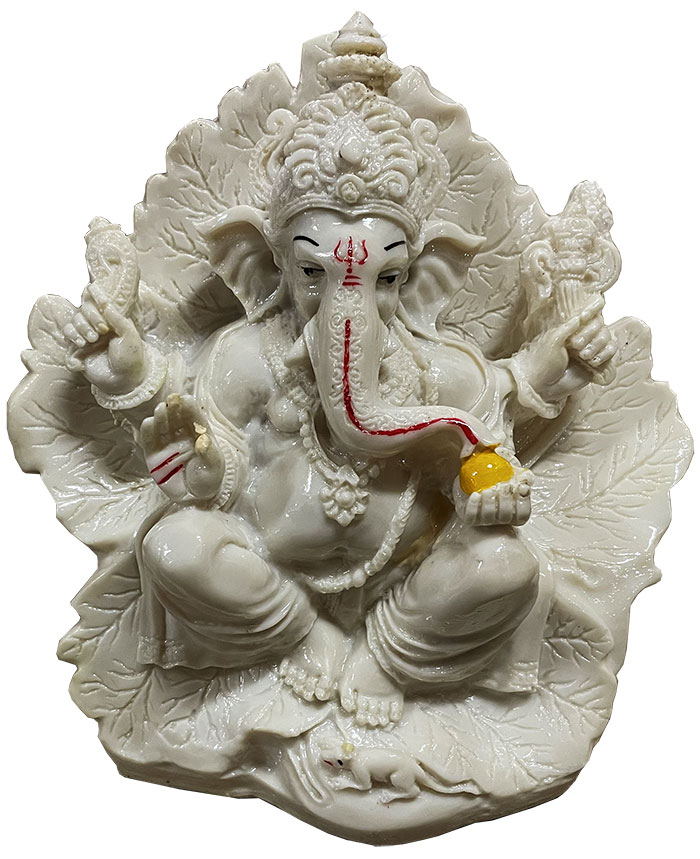 Ganesha resina Bianco 17cm