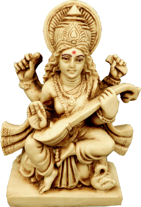 Statua in resina saraswati di 11cm