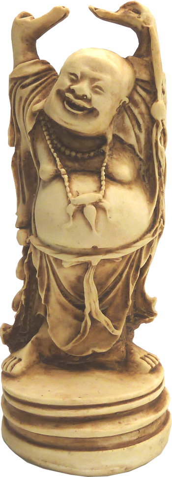 Statua felice buddha resina 17cm