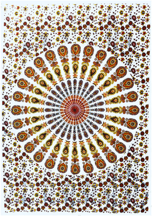 Appeso Mini Mandala giallo e rosso