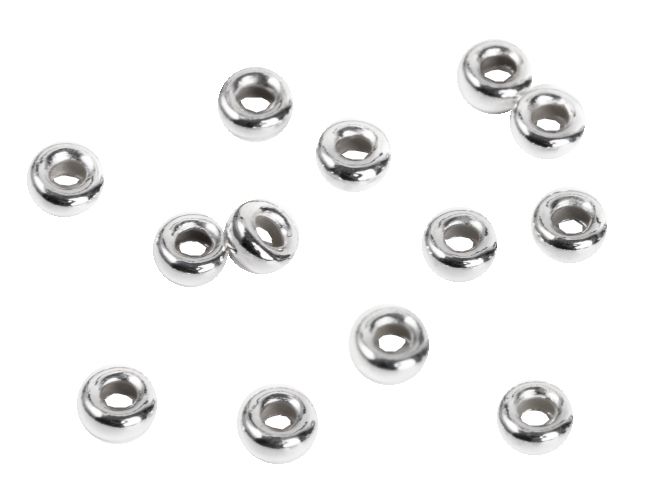 Perline con ciondolo a forma di ciambella in argento 925, 4 mm x 20