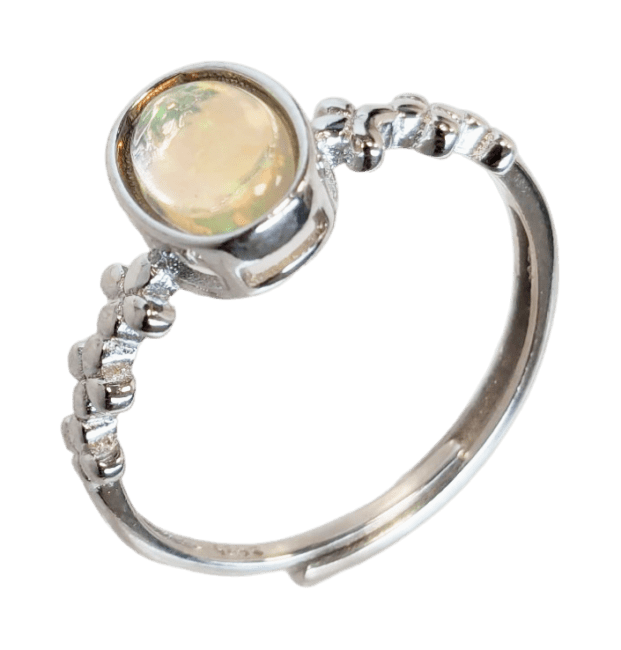 incenso ad Anello in Argento 925 Opale Regolabile AA 5x7mm
