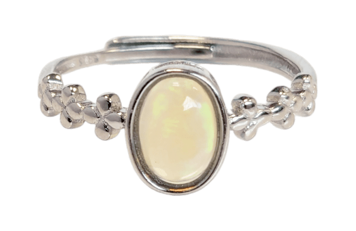 incenso ad Anello in Argento 925 Opale Regolabile AA 5x7mm|it