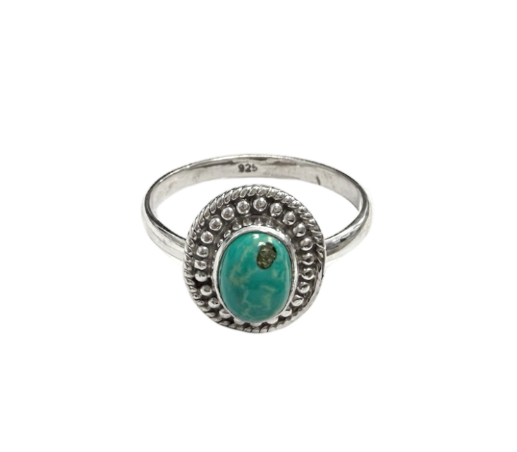incenso ad Anello in argento 925 con turchese tibetano AA T58|it