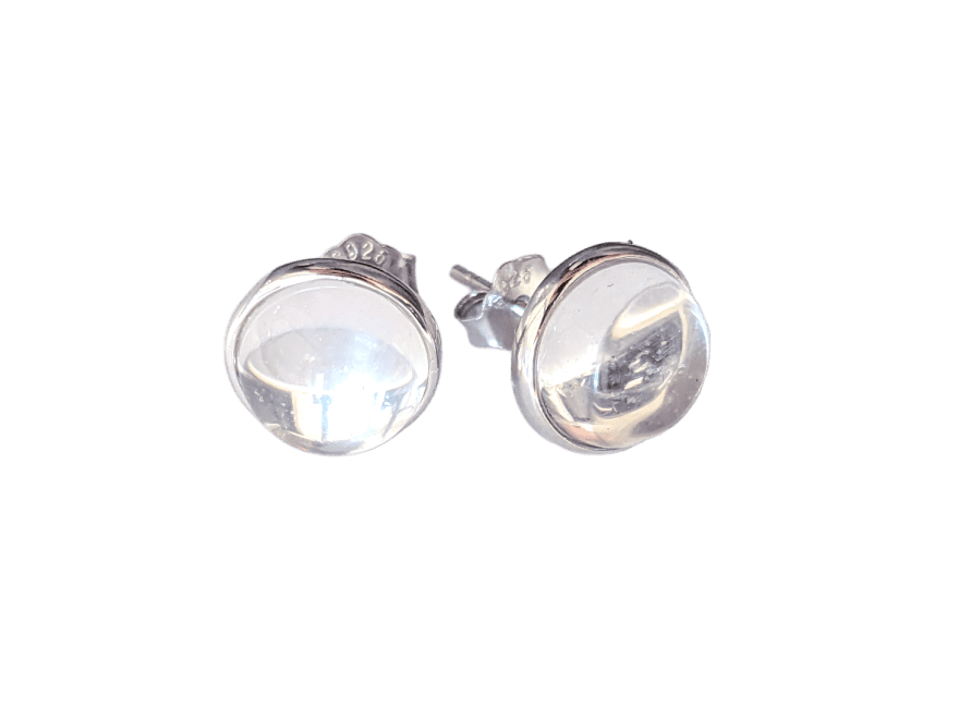 Orecchini in argento 925 con cristallo di rocca AA 8 mm