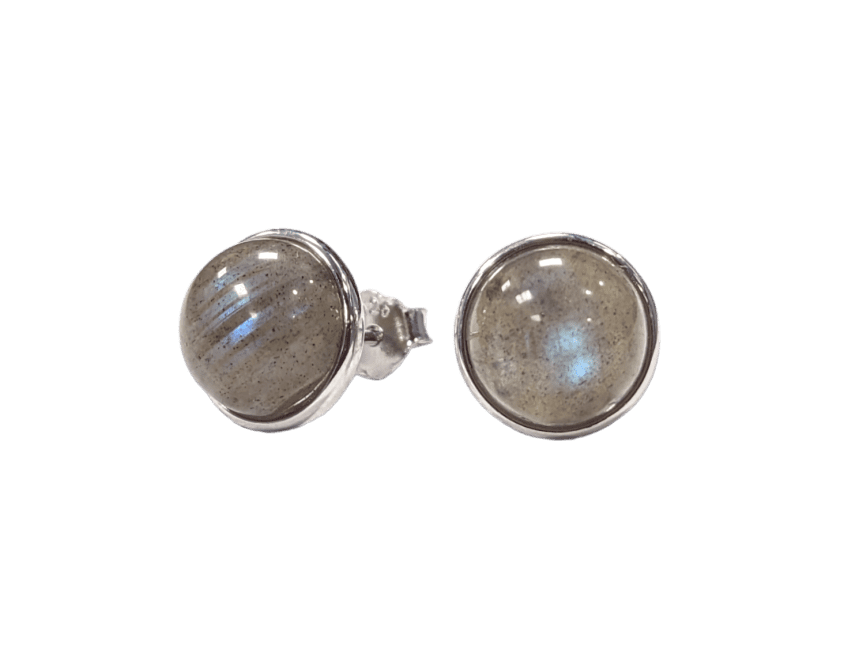 Orecchini in argento 925 con labradorite A+ 8 mm