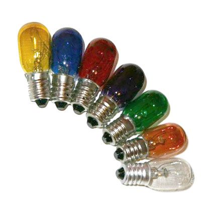 7 Lampadine Colorate per Lampade di Sale e Selenite 15W
