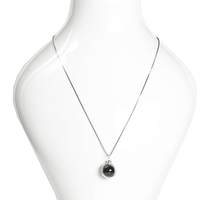 Collana in argento 925 con pendente a sfera in Granato Rosso AA da 10 mm