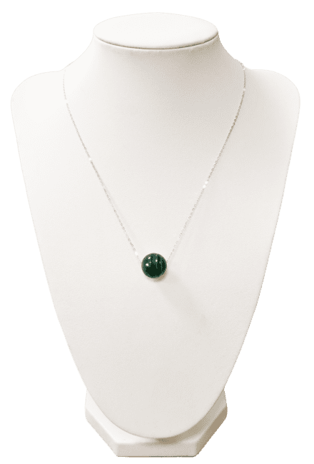 incenso ad Collana in argento 925 Malachite AA Sfera 12mm|it