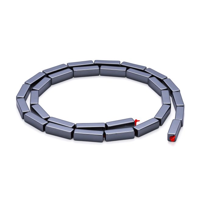 Perline distanziatrici rettangolari in ematite – 3,7×12,4 mm