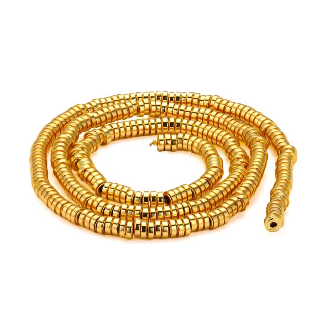 Perline distanziatrici in ematite dorata – 4×1 mm