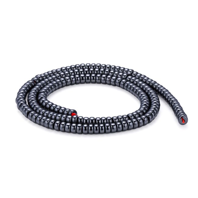 Perline distanziatrici cilindriche corte in ematite – 4×2 mm